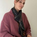 Handmade Scarf Acrylic Dark Teal Grey Purple NEW Soft Outdoor Winter Photo 0