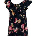 Floral Print Dress Off Shoulder Ruffle‎ Short Sleeve Casual Dress 2X Blue Size XXL Photo 0