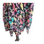 Diane Von Furstenburg Vintage Novelty Hats Feather Button Down Shirt XL Artsy Black Photo 4