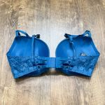 Victoria's Secret Victoria’s Secret Very Sexy Push Up Bra Sz 32DD Teal Blue Rhinestone Fishnet Photo 2