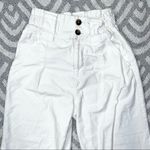 Free People Women’s Solid White Paper Bag Super High Rise Wide Leg Pants 4 Photo 1