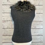 Loft Sweater Vest with Faux Fur Collar Gray-XS Photo 1