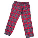 Vineyard Vines Jolly Red Plaid Cocktail Pants 100% Cotton Blend Women's Size 4 Photo 3