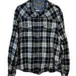 Jachs Girlfriend  Plaid Black White Flannel Snap Button BEA Size XXL EUC #0601-OC Photo 0