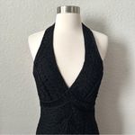 Sue Wong  Vintage Black Crochet Halter Dress Photo 3