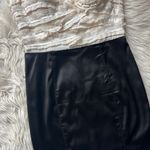 Bebe Silk Rosette Appliqué Strapless Dress Photo 3