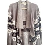 Show Me Your Mumu  Mellow Open Cardigan Waterfall Knit Med Gray Aztec Snowflake Photo 2