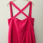 Black Halo Bene Crisscross Cropped Pink Jumpsuit Size 16 Photo 8