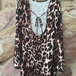 Commense Leopard Printed Open Back Tie Dress size xl Brown Photo 4