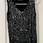 Cal Fashion VTG black floral sequin beaded blouse size small statement piece Photo 0