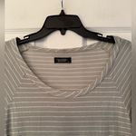 Lauren Moshi  Women’s Striped Cream/Greyish Long Sleeve Size Medium Photo 4