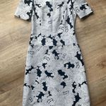 Derek Lam  Embroidered Sheath Dress | Size 2 | Black & White Wool-Silk Blend Photo 0