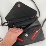 Olivia Miller Red Faux Leather Moto Crossbody Bag Zippers Photo 1