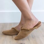 Free People Women's Leather Newport Flat with Fringe Detail in Tan Size 41 Photo 0