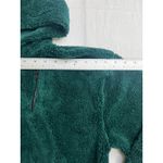 Topshop  Green Fuzzy Sherpa Hoodie‎ Crop Pullover Drawstring Sweatshirt US 4 Photo 2