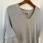 Lucky Brand Stripe Ruffle Bell Sleeve Knit Mini Shirt Dress Women’s X-Small Photo 2