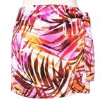 Cache Multi Color Short Skort Wrap Skirt Self Belt Tropical Palm Stretch $88 NWT Pink Size 0 Photo 0