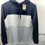 Under Armour  Terry Fleece Blocked Hoodie With Hat Navy Blue White Gray Sz XS NWT Photo 1