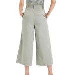 American Eagle  Cream Highest Rise Belted Paperbag Waist Cropped Wide Leg Pants Photo 12
