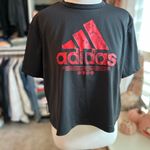 Adidas  Primeblue Black Crop Athletic Top Small Photo 0