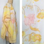 Jason Wu  Yellow Floral Tunic Top Kimono Chiffon Scarf Cami Cover Up, One Size Photo 2
