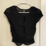 EUC Jr. Movement junior’s black thin lightweight cutout cropped ruched top small Size undefined Photo 0