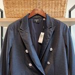 T Tahari NWT  Denim Knit Long Double Breasted Power Blazer, 12 Photo 3