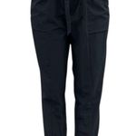 Modern Ambition Black Paper Bag Tie Waist 5 Pocket Ankle Crop Pants Womens M Size M Photo 0