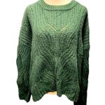 Madewell  Women's Charley Sweater Crewneck Cableknit Forest Green Size medium Photo 7