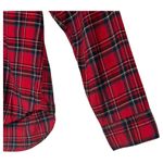 Uniqlo New Top Womens S Plaid Button Up Shirt Collar Long Sleeve Christmas Red Photo 5