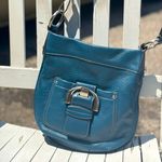 B. Makosky Turquoise Leather Crossbody Blue Photo 0