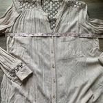 Free People Cream Button Down Shirt with Lace Accents Photo 6