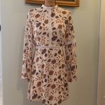 Avenue NB Cream Floral Print Lace Detail Bell Sleeve Dress Photo 1