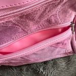 New Retro Pink Suede Haband Purse with Pocket Photo 5