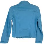 L'Agence NWT Janelle Slim Cropped Jean Jacket Raw Hem + Shorts Blue Size Small Photo 8