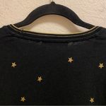Gerard Darel  Black & Gold Glitter Star 3/4 Length Sleeve Tee Size Small Photo 8