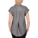 Jachs Girlfriend  XXL Gray Short Sleeve Collared Button Down Baggie Top Blouse Photo 1
