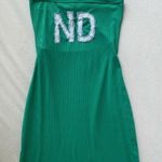 Notre Dame green and white patchwork ribbed bow dress Photo 0