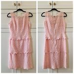 Vintage 1960s Powder Pink Floral Lace Sleeveless Sheath Midi Dress, sz. S Photo 1