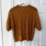 Chloé Chloe Golden Yellow Wool Silk Blend Cable Knit Relaxed Short Sleeve Sweater XS Photo 10