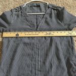 ZARA Basic Striped V-Neck Blouse Size Medium Photo 8