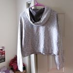 PINK - Victoria's Secret  cropped love pink" hoodie pullover sweater in gray and white size small. Photo 1