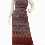 Charlie Jade Printed Accent trim Maxi Cocktail Evening Silk Dress Size M Photo 2
