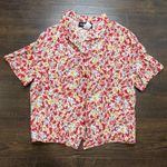 Sag Harbor VTG  Petite Womens Sz 14 Button Up Top Floral Vintage Short Sleeve Photo 0