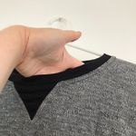 Madewell Night in Top Gray White Marled Black Trim Cotton Crewneck Sweatshirt S Photo 5