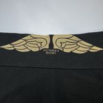 Victoria's Secret Y2K Victoria’s Secret Black Foldover Yoga Shorts Size Medium Gold Angel Wings Photo 1