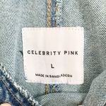 Celebrity Pink  Blue Stretch Denim Overalls Distressed Large Photo 7