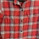 Madewell  Lightweight Ex-Boyfriend Cherry Plaid Button Down Shirt Size Small Photo 3