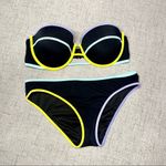 Victoria's Secret Victoria’s Secret Black Bikini Flirt Bandeau Strapless Set 2PC Swimsuit Photo 2