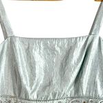 David's Bridal Elegant Silver Tiered Ruffle Cocktail Dress 14 Mother of Bride Photo 3